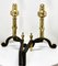 Iron and Brass Top Andirons, 1930s, Set of 2 6