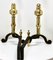 Iron and Brass Top Andirons, 1930s, Set of 2, Image 6