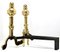 Iron and Brass Top Andirons, 1930s, Set of 2 5