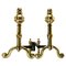 Iron and Brass Top Andirons, 1930s, Set of 2 1