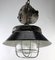 Large Industrial Polish Cast Iron Cage Pendant Lamp, 1940s 10