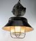 Large Industrial Polish Cast Iron Cage Pendant Lamp, 1940s 2