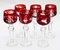 Crystal Lausitzer Stem Glasses Shot with Colored Overlay Cut to Clear, Set of 6 4