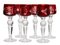 Crystal Lausitzer Stem Glasses Shot with Colored Overlay Cut to Clear, Set of 6 5