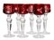 Crystal Lausitzer Stem Glasses Shot with Colored Overlay Cut to Clear, Set of 6, Image 5