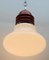 Lámpara de techo colgante vintage de vidrio opaco en forma de bombilla grande, años 60, Imagen 11
