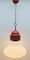 Lámpara de techo colgante vintage de vidrio opaco en forma de bombilla grande, años 60, Imagen 4