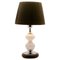 Dutch Opaline Table Lamp with Ball-Stem and Chrome Details and White Black Base, Image 1