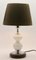 Dutch Opaline Table Lamp with Ball-Stem and Chrome Details and White Black Base 3