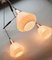 Mid-Century Belgian Teak with Frosted Optical Shade Tree Pendant Lights 5