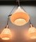 Mid-Century Belgian Teak with Frosted Optical Shade Tree Pendant Lights 4