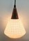 Mid-Century Belgian Teak with Frosted Optical Shade Tree Pendant Lights 7