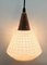 Mid-Century Belgian Teak with Frosted Optical Shade Tree Pendant Lights, Image 7