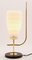 Scandinavian Design Table Lamp with Milk-White Glass Shade and Brass Mounts 2