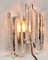 Mid-Century Ice Glass Chandelier and 2 Wall Mount Lamps from Kalmar, 1960s, Set of 3 5