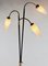 German Brass and Black Metal Floor Lamp with Flex Mounted Shades, 1960s 3