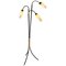 German Brass and Black Metal Floor Lamp with Flex Mounted Shades, 1960s, Image 1