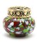 Red, White, Green Splatter Colors, Pique Fleurs Vase with Grille, Image 3