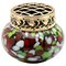 Red, White, Green Splatter Colors, Pique Fleurs Vase with Grille, Image 1