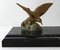 Belgisches Art Deco Schreibtischset aus schwarzem Marmor mit Vogel aus Bronze, 3er Set 11
