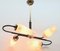 Asymmetrical Wall Light with Four Brass Rods Holding Clear Glass Shades, 1960s 4