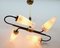 Asymmetrische Wandlampe mit Vier Messingstäben mit Klare Glasschirmen, 1960er 2