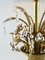 Lampada a forma di bouquet di fiori in ottone e metallo argentato, anni '60, Immagine 10
