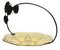 Art Deco Pressed Glass Gateau Dish with Handle or Carrier in Wrought Iron, Image 2