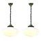 Mid-Century Pendant Lights with Optical Opaline Shade, Set of 2 1