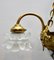 Chandelier with Large Central Glass Dome of Cameo Cast Brass & Three Arms, Image 3