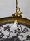 Chandelier with Large Central Glass Dome of Cameo Cast Brass & Three Arms 17