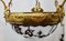 Chandelier with Large Central Glass Dome of Cameo Cast Brass & Three Arms 4