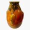 Art Deco French Ceramic Vase in Deep Orange, 1930s 4