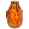 Art Deco French Ceramic Vase in Deep Orange, 1930s 1
