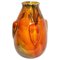 Art Deco French Ceramic Vase in Deep Orange, 1930s, Image 1