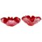 Rote Sommerso Muranoglasschalen mit silbernen Flecken & gewelltem Rand, 2er Set 1