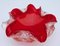 Rote Sommerso Muranoglasschalen mit silbernen Flecken & gewelltem Rand, 2er Set 4