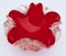 Red Sommerso Murano Glass Bowls with Silver Flecks & Rippled Edge, Set of 2 5