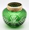 Bohemian Pique Fleurs Vase in Bright Green Cut-to-Clear Crystal with Grille, Image 9