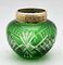 Bohemian Pique Fleurs Vase in Bright Green Cut-to-Clear Crystal with Grille 5