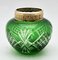 Bohemian Pique Fleurs Vase in Bright Green Cut-to-Clear Crystal with Grille, Image 5