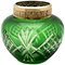 Bohemian Pique Fleurs Vase in Bright Green Cut-to-Clear Crystal with Grille 1