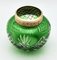 Vaso bohémien Piquet Fleurs in cristallo verde brillante con griglia, Immagine 2