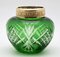 Bohemian Pique Fleurs Vase in Bright Green Cut-to-Clear Crystal with Grille 6