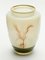 Hand Colored Pressed Glass Vase Decorated with Gold Rim, 1940s 2