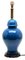 Grande Lampe de Bureau en Céramique Émaillée Turquoise avec Vernis Craquelé 3