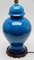Grande Lampe de Bureau en Céramique Émaillée Turquoise avec Vernis Craquelé 10