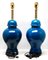 Grande Lampe de Bureau en Céramique Émaillée Turquoise avec Vernis Craquelé 2