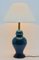 Grande Lampe de Bureau en Céramique Émaillée Turquoise avec Vernis Craquelé 7