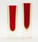 Murano Glasblock Vasen mit rotem Kern und bernsteinfarbenem Bernstein von Flavio Poli, 2er Set 2